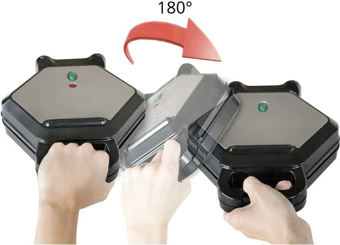 Aparat për waffle bubble, UNOLD, Bobby 48245, 700 W, rrotullim 180°, veshje jo-ngjitëse, e zezë/argjend