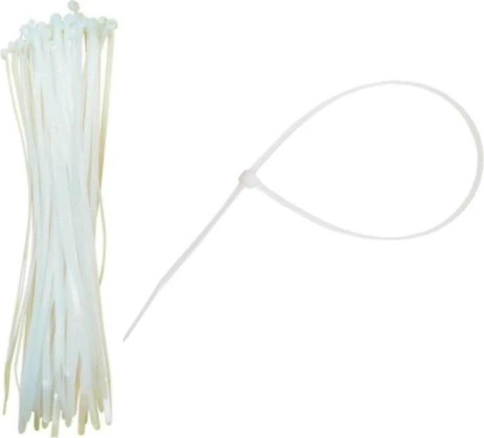 Lidhëse kabllosh BOSTIK 16cm x 2.5mm, 100 copë, të bardha