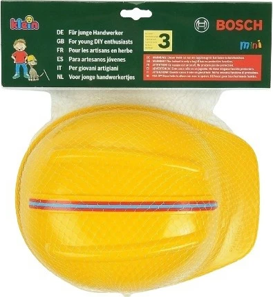 Helmetë ndërtimi Klein Bosch për fëmijë, plastike, e verdhë