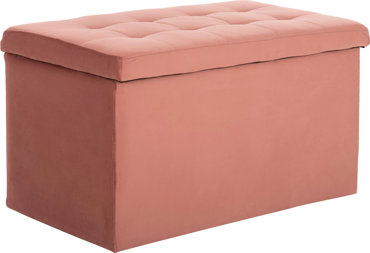 Stool/trunk me hapësirë magazinimi PUNK FH279.12, kadife ngjyrë rozë e zbehtë, 90x50x52H cm
