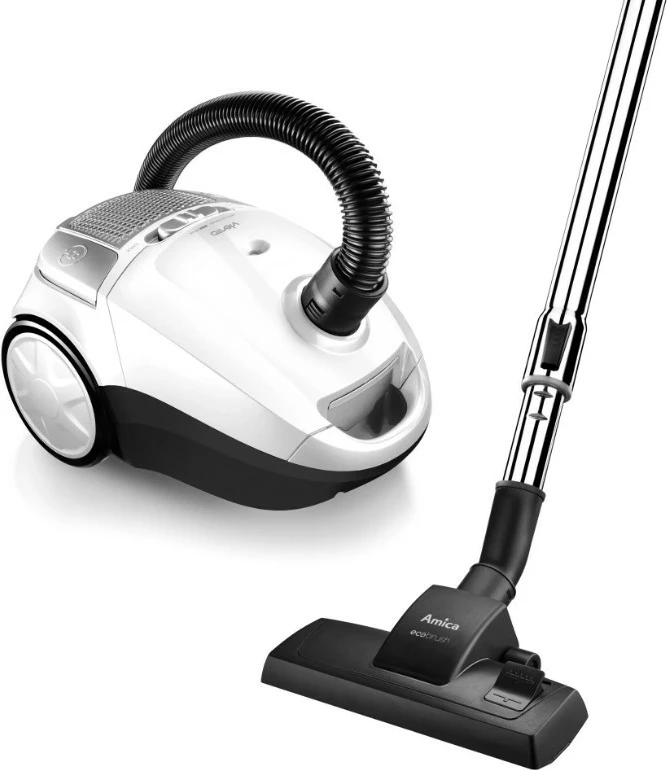 Fshesë me korent me qese, Amica VIENTO VI2032, 900 W, 2.5 L, HEPA 13, e zezë/bardhë