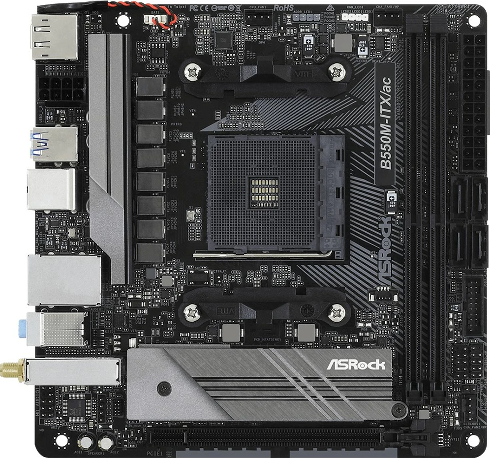 Pllakë amë ASRock B550M-ITX/ac, Socket AM4, AMD Ryzen 3000 Series, mini ITX