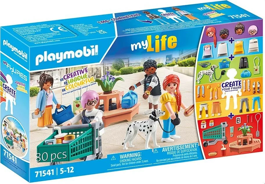 Set figurina Playmobil My Figures Shopping My Life 71541, plastikë, me aksesorë