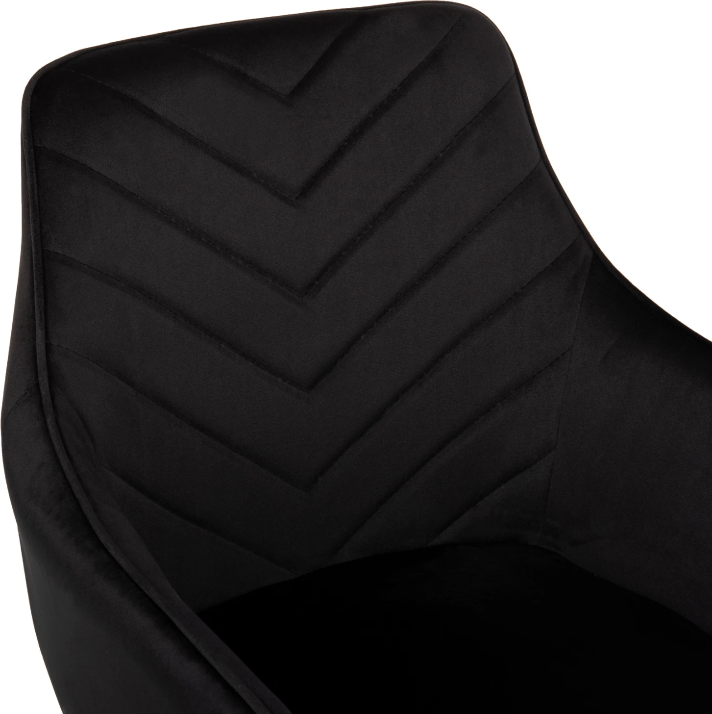 Karrige Latrell, kadife e zezë, këmbë metali të zeza, 55x57x84H cm., set prej 2 copë