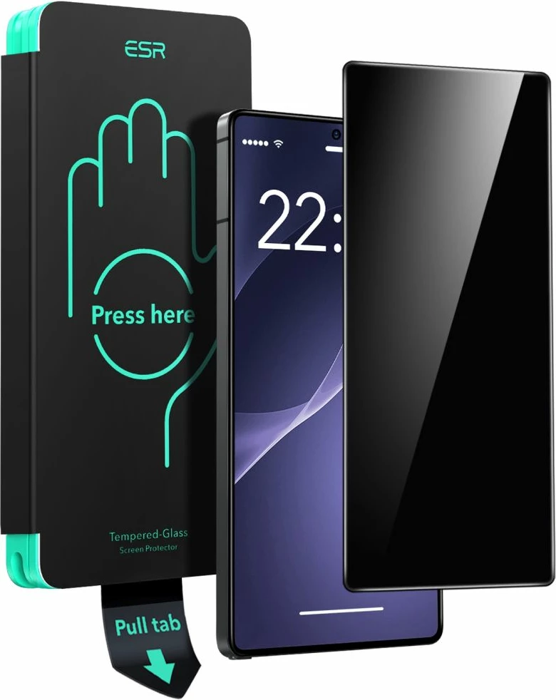 Xham privatësie i temperuar ESR për Samsung Galaxy S25 Ultra, me kornizë instalimi