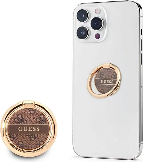 Unazë mbajtëse për celular Guess Ring 4G Collection, metal, kafe