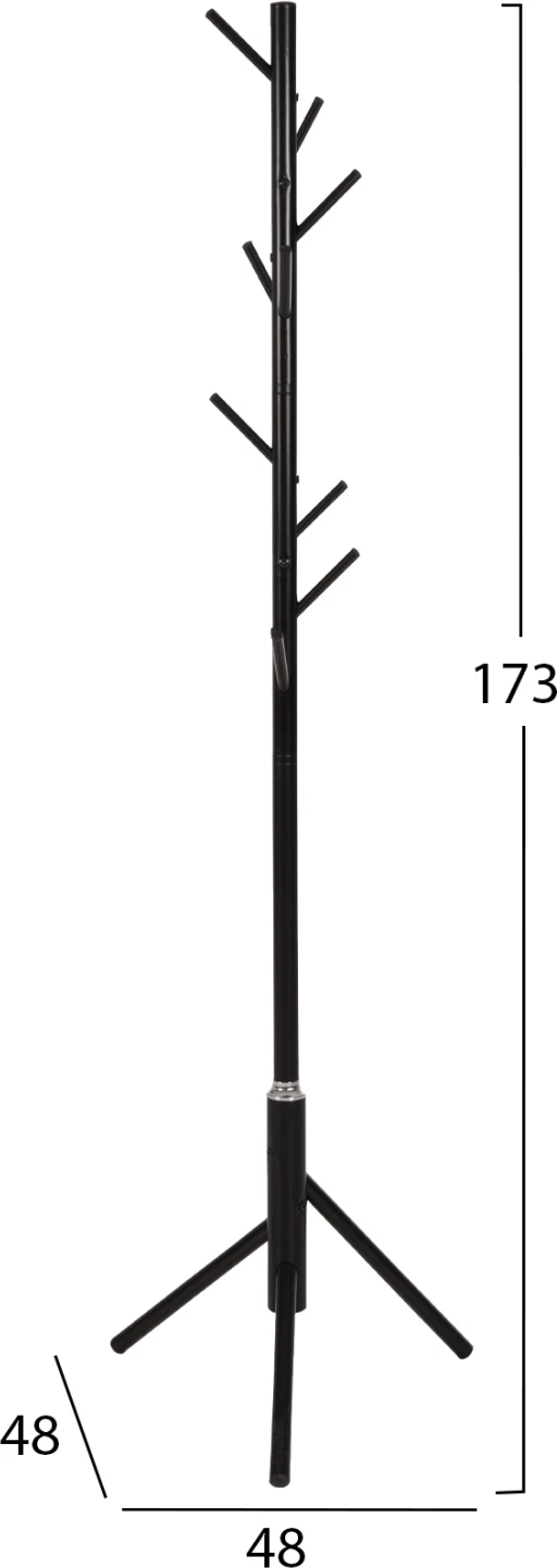 Varëse dyshemeje, metalike, ngjyrë e zezë, FH9574.01, 48x48x173H cm