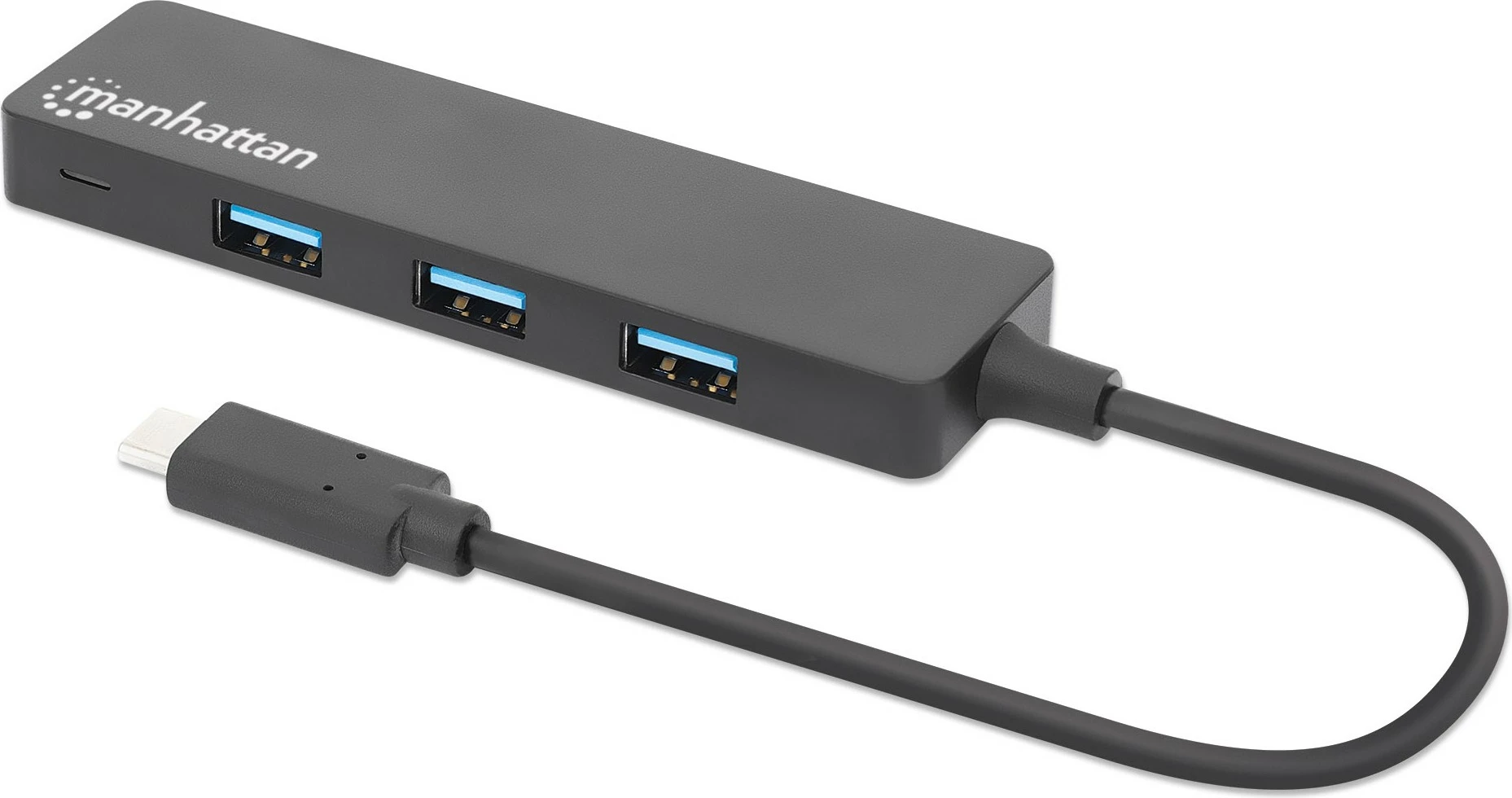USB hub MANHATTAN 4-Port USB 3.2 Gen 1, C-Stecker në 4x A-porta, zi