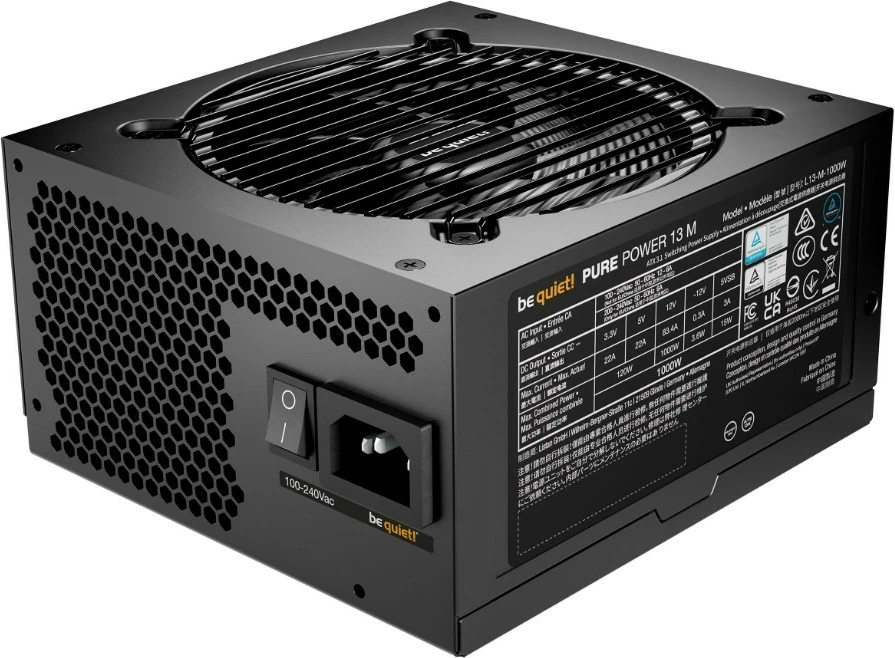 Kasë energjie be quiet! Pure Power 13 M, 1000W, ATX 3.1, 80 PLUS Gold, Modular, E zezë