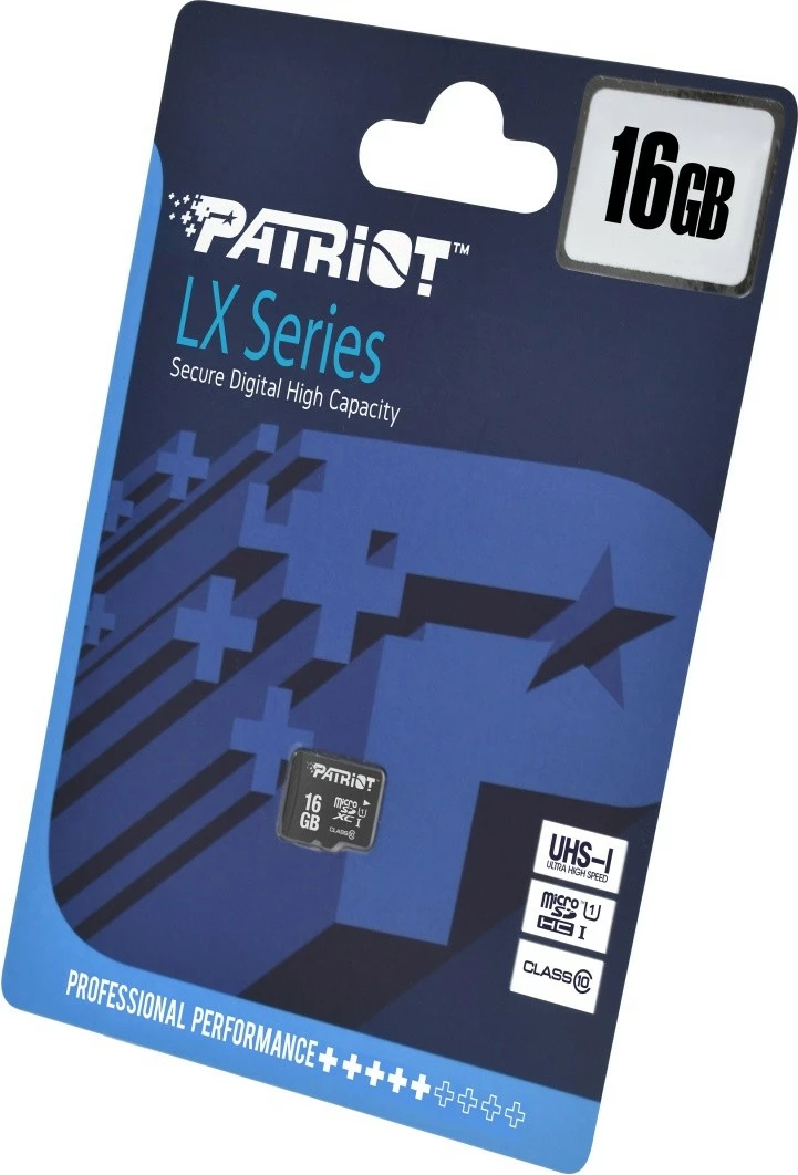 Kartelë memorie microSDHC Patriot LX Series 16GB, e zezë