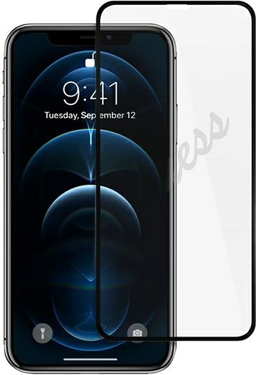 Xham i fortë Guess GUSPP12LSLTR për iPhone 12 Pro Max 6.7", Vintage Magic Logo, Transparent/zi