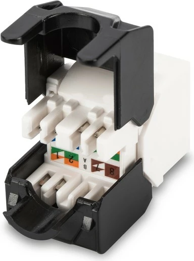 Modul Keystone RJ45 Digitus DN-93502, Cat 5e, UTP, pa vegla, bardhë/zi