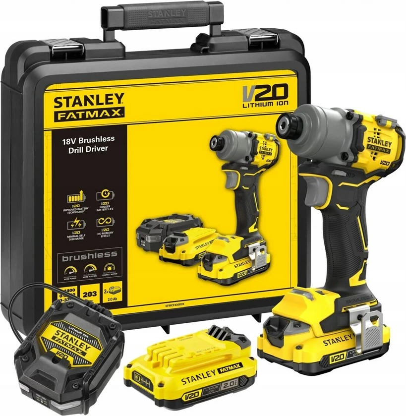 Çelës goditës STANLEY SFMCF830D2K, 2x2.0Ah, i verdhë