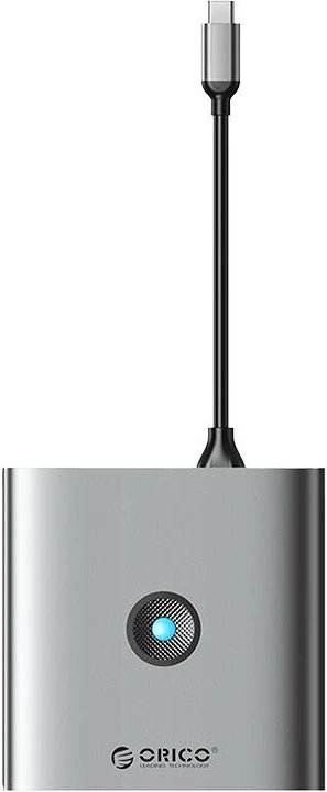 Kasë Orico FAX3-8P-GY-EP-IP 8-në-1, HDMI 4K, 3x USB-A 3.0, USB-C, 100W PD, SD/TF, Gri