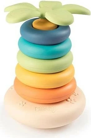 Piramidë lodër Smoby Little Green Disc, bioplastikë, shumëngjyrëshe, për fëmijë të vegjël