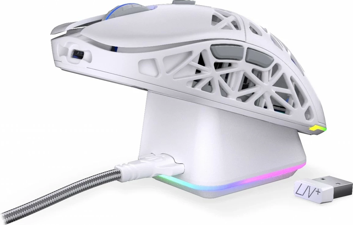 Maus wireless Endorfy LIV Plus Onyx, RGB, i bardhë
