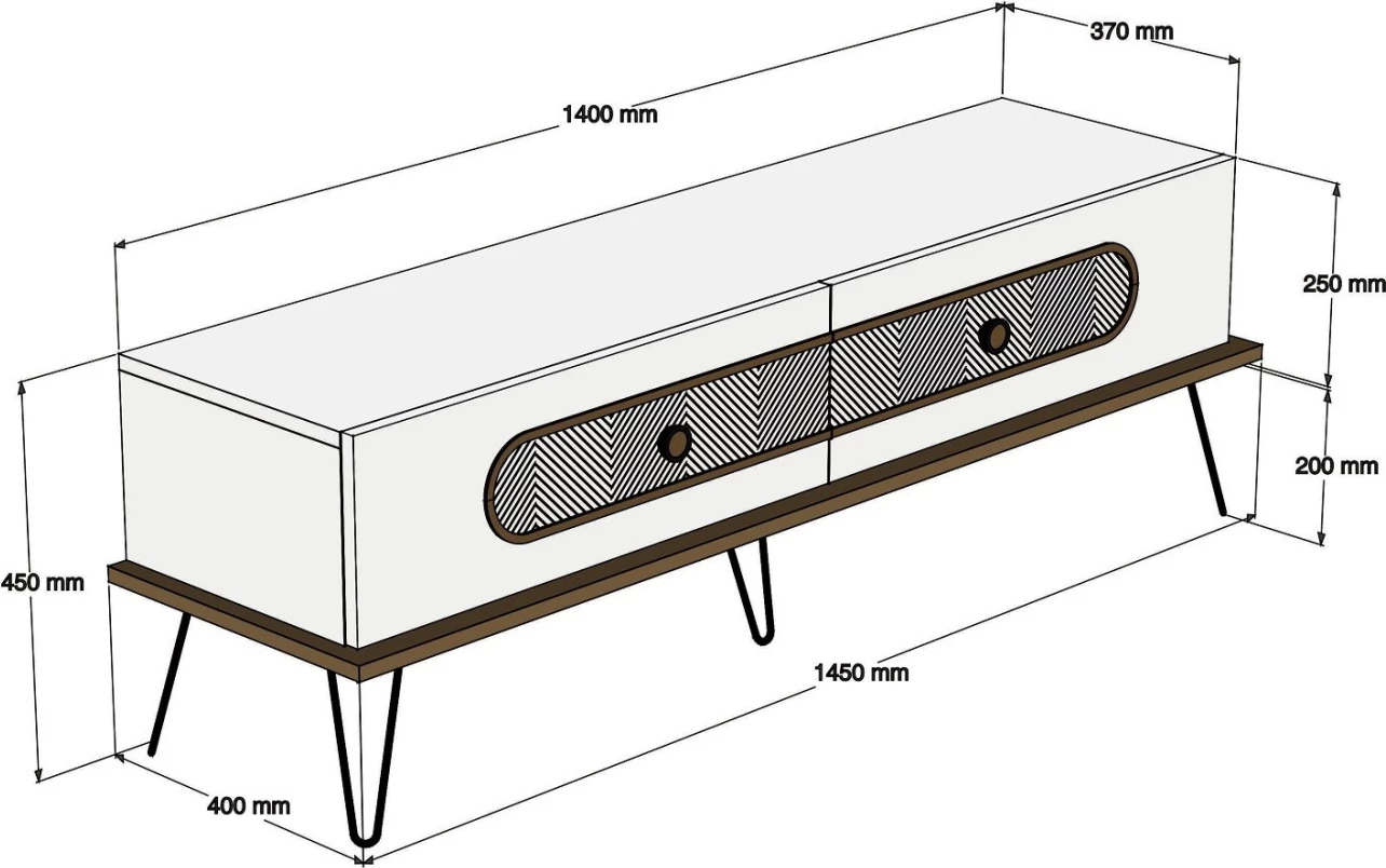 Kompozim dhome ndenjeje, FH11851.02, 2 pjesë, melaminë, ngjyrë lisi natyral