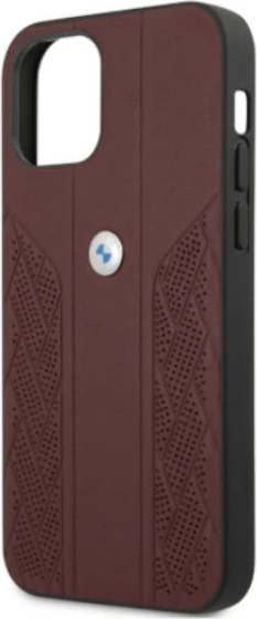 Mbështjellës BMW BMHCP12LRSPPR për iPhone 12 Pro Max, Curve Perforate, lëkurë, e kuqe