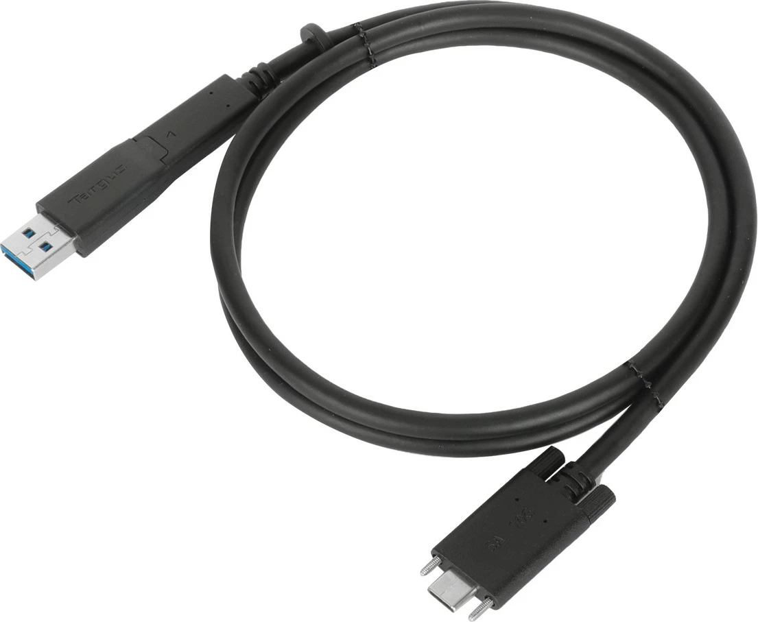 Kabllo USB-C Targus 1.8m, me adapter USB-A, e zezë