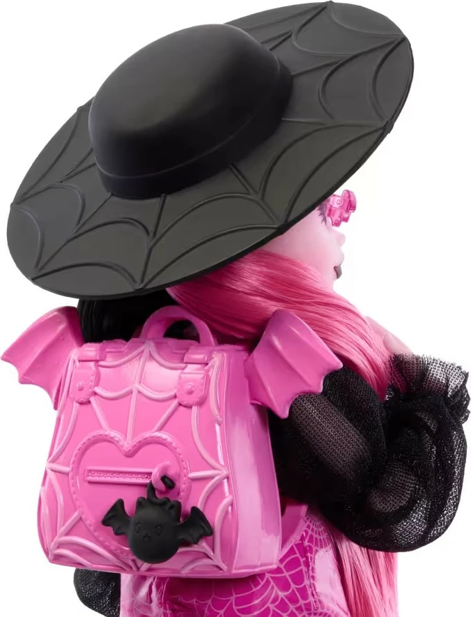 Kukull Monster High Mattel Draculaura HRP64 me aksesorë, rozë/zezë, me Count Fabulous