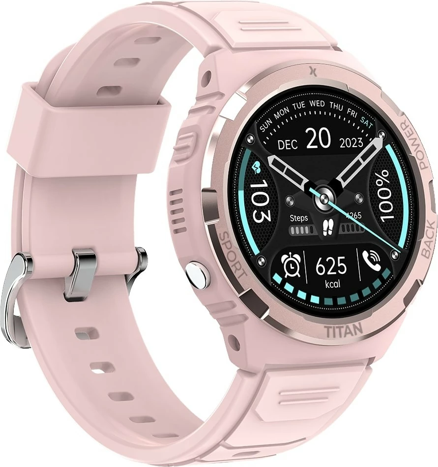 Smartwatch Maxcom FW100 Titan Valkiria, 1.3" AMOLED, 64 MB, Bluetooth, Rozë