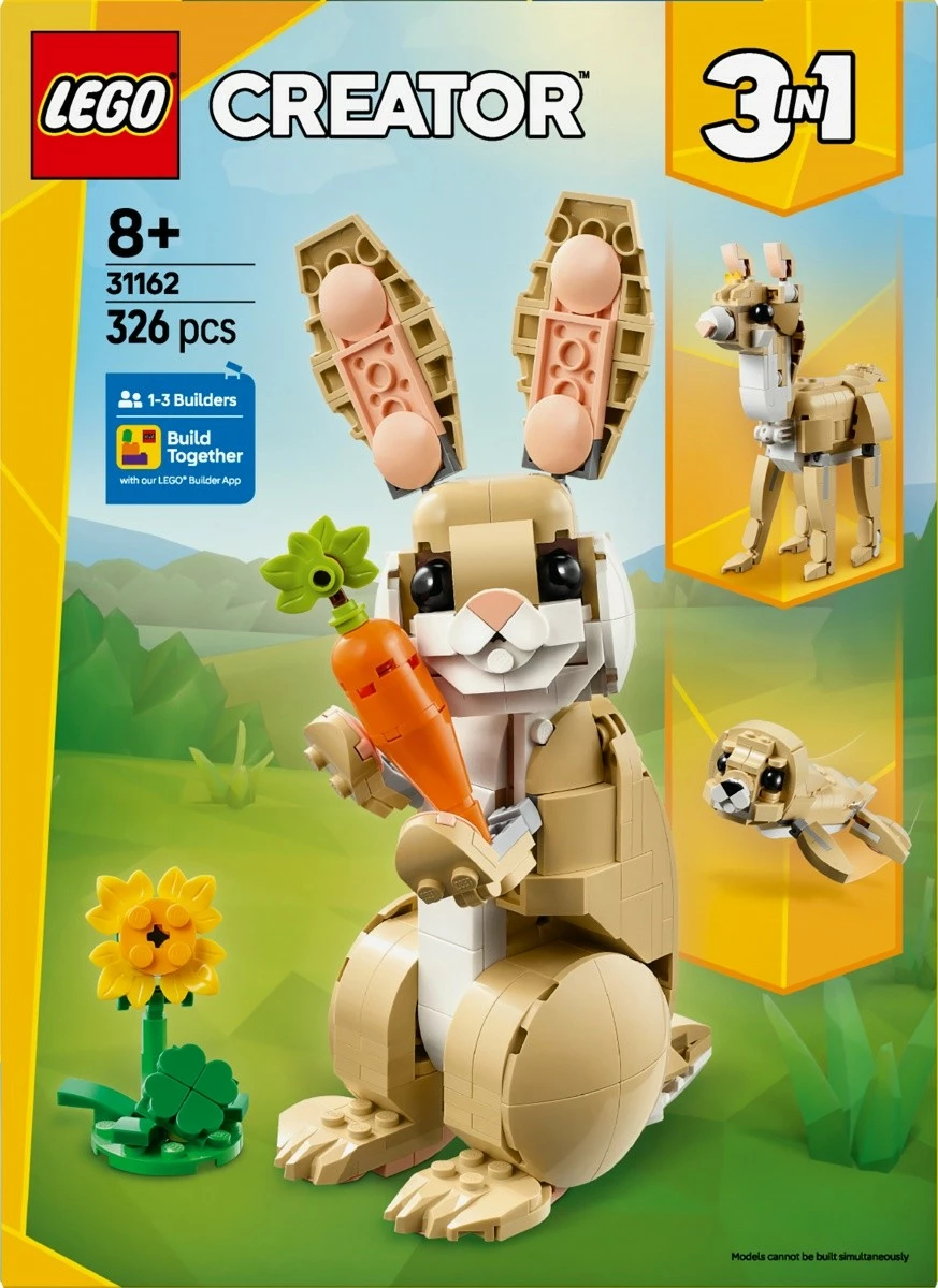 Set LEGO Creator 31162 Cute Bunny, 326 pjesë, plastikë