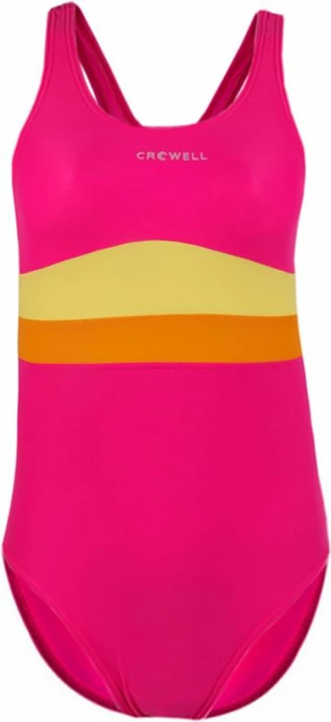 Bikine për vajza Crowell Swan, ngjyrë rozë-portokalli-e verdhë