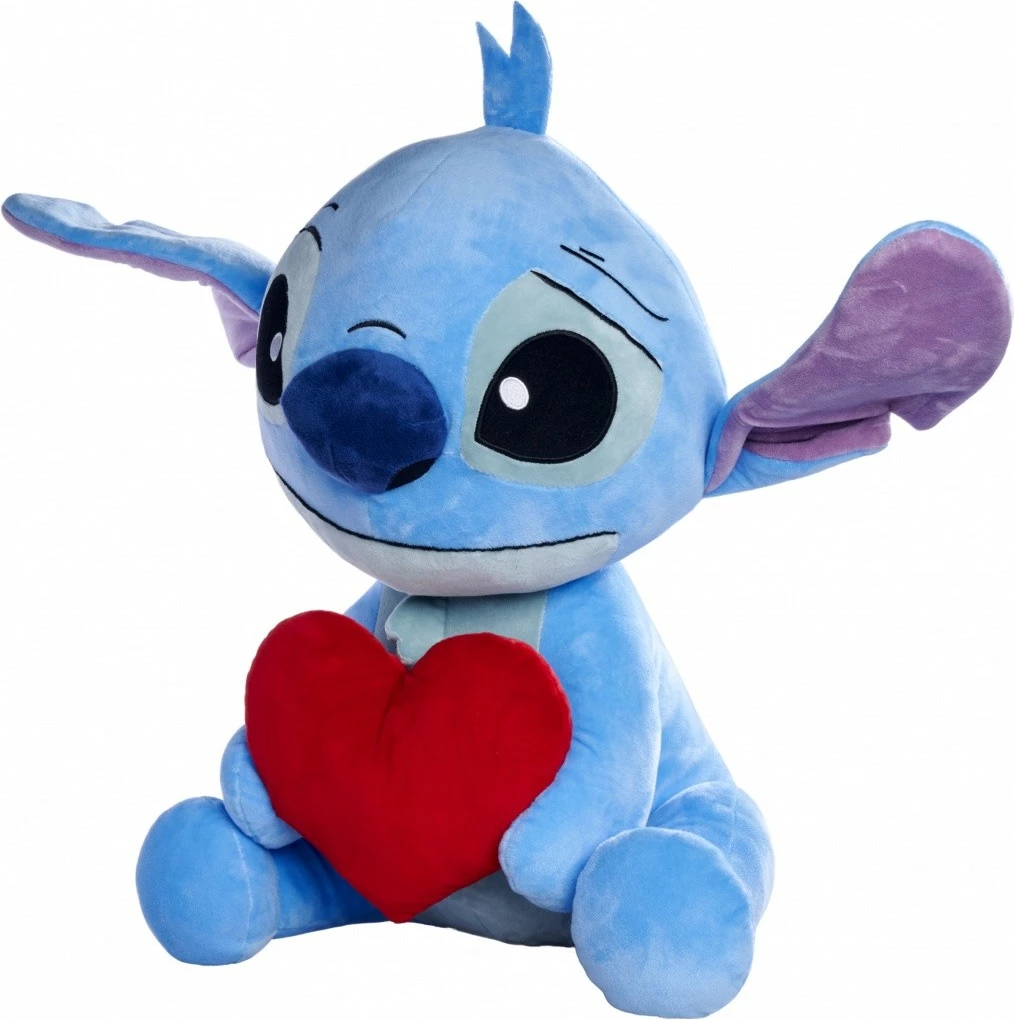 Lodër pelushi Disney Stitch me zemër, Simba, 50 cm, kaltër