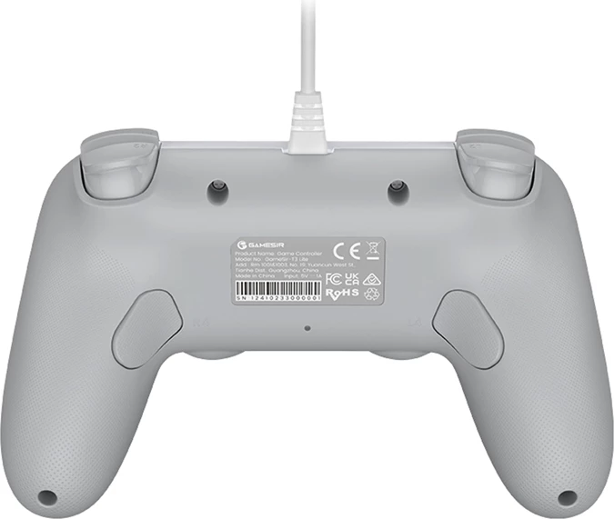 Kontrollor me kabllo, GameSir, T3 WT Tegenaria Lite, 1000 Hz, Hall effect sticks, dy motorë dridhje, e bardhë