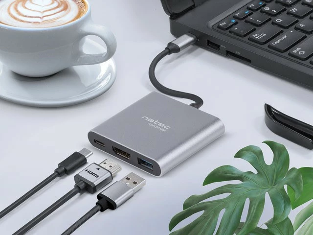 Multiport Natec Fowler MINI, NMP-1607, HDMI 4K, USB 3.0, USB-C, Gri