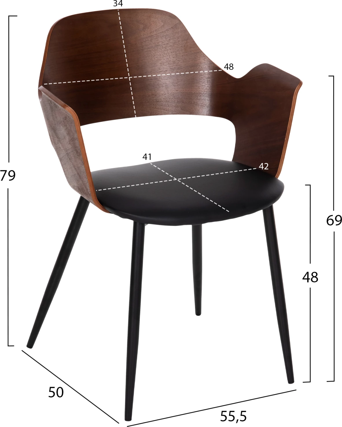 Set për darkë 5 pjesë, tavolinë DENTY dhe 4 karrige VELP