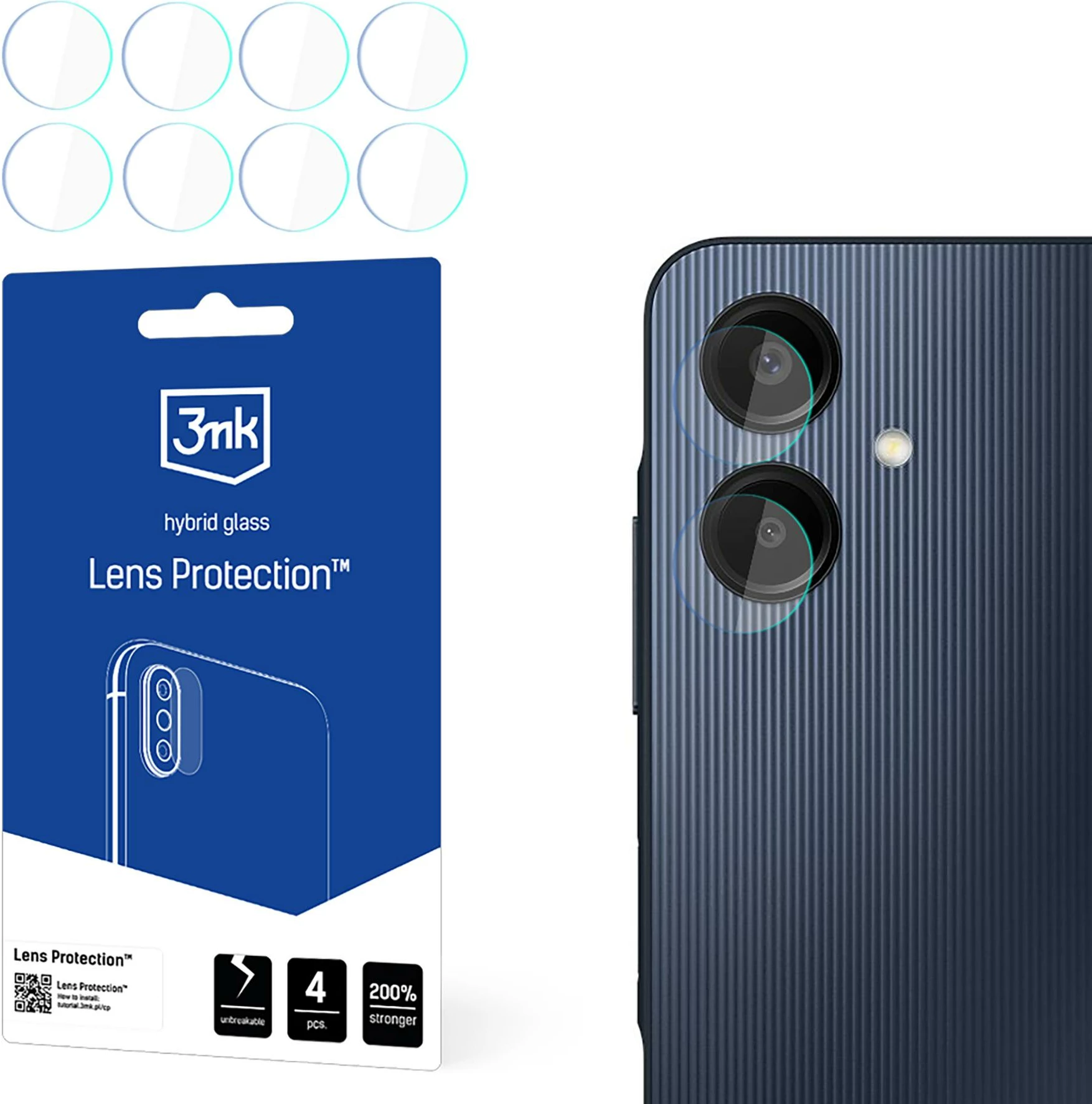 Xham hibrid mbrojtës për kamera 3mk Protection për Samsung Galaxy A06, set