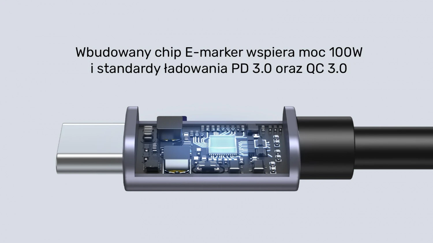 Kabull Unitek USB-C këndor 90° PD100W 3m, ngjyrë zi-hiri