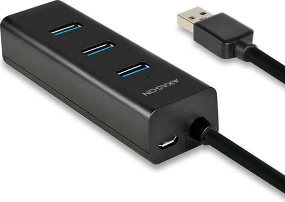 Hub USB 4-portësh AXAGON HUE-S2BL, USB 3.2 Gen 1, 1.2m kabllo, i zi
