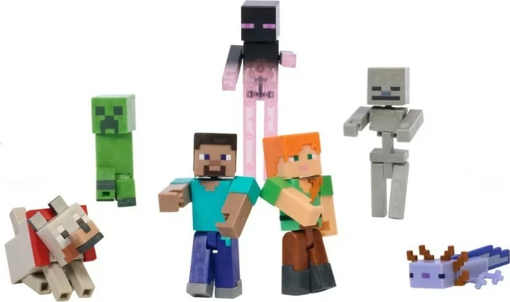 Set figurina Minecraft World Builders, Mattel JFG66, 7 copë