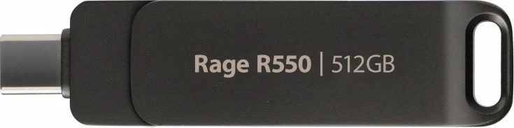 Pendrive Patriot Rage R550, 512GB, USB Type-C/USB A, e zezë
