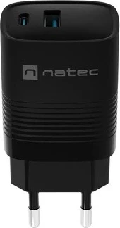 Karikuesi NATEC RIBERA GAN, 1X USB-A + 1X USB-C 30W, i zi