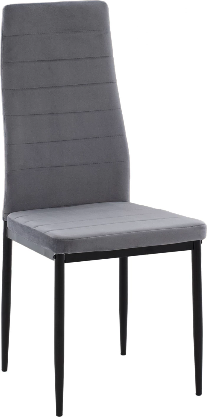 Karrige metalike FH0037.31, kadife gri, me kornizë metalike, set prej 4 copash