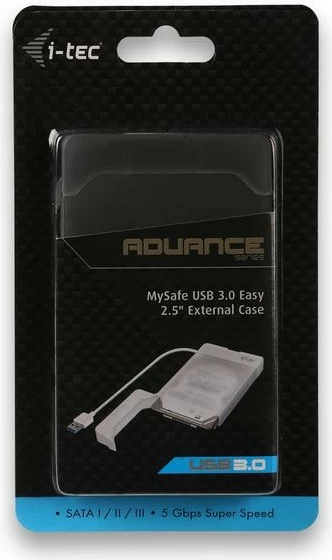 Kasë e jashtme i-tec MySafe USB 3.0 Easy, për HDD/SSD 2.5", E zezë