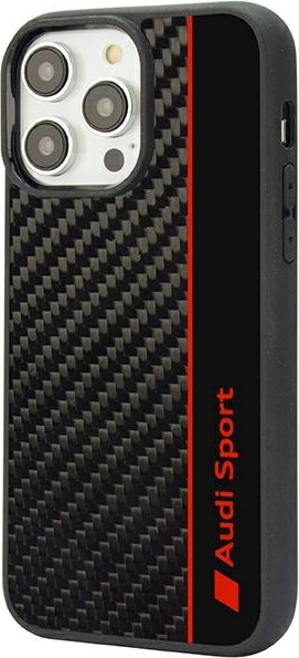 Mbështjellës Audi Carbon Fiber Stripe për iPhone 14 Pro 6.1", TPU, i zi