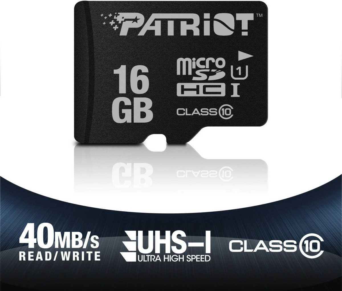 Kartelë memorie microSDHC Patriot LX Series 16GB, e zezë
