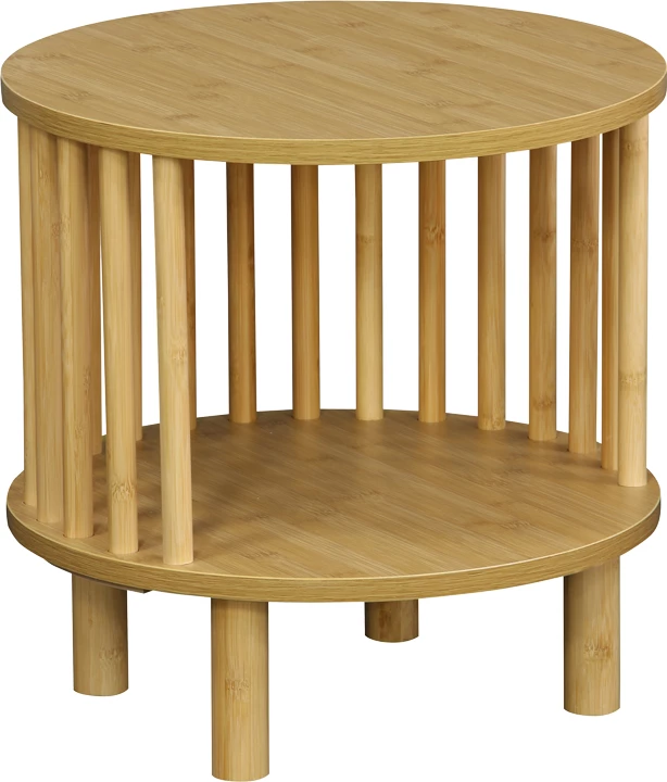 Tavolinë anësore Nodial MDF/Bamboo ngjyrë natyrale D40x40cm