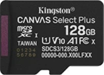 Kartë memorie microSD Kingston Canvas Select+ G3, 128GB, SDXC, 150MB/s