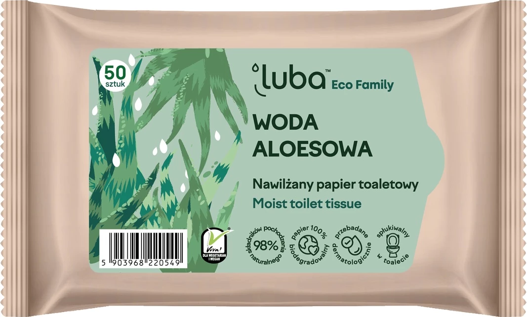 Letër e lagur për WC Luba Eco Family 50 copë