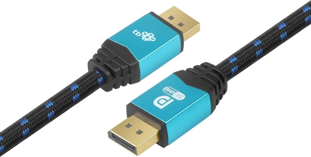 Kabllo DisplayPort TB 2.1, 2m, Blu, për gaming