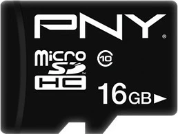 Kartelë memorie PNY MicroSDHC 16GB Class 10, e zezë
