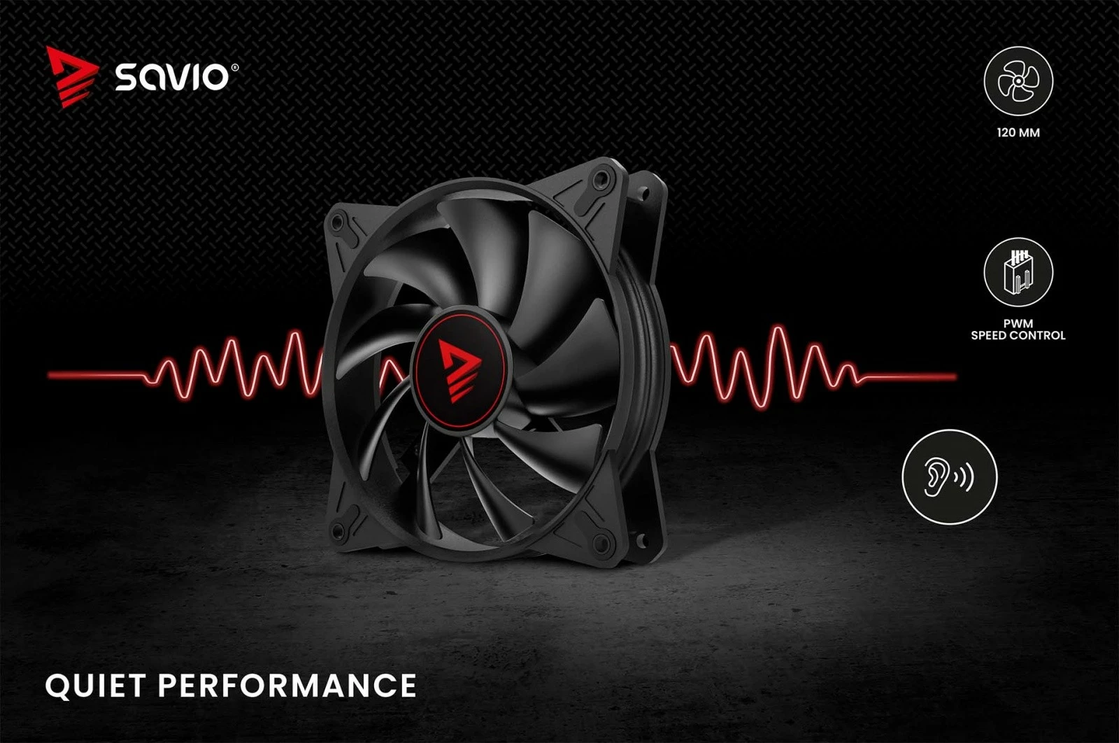 Ventilator kase Savio BLADE X1, 120mm, 4-pin PWM, i zi