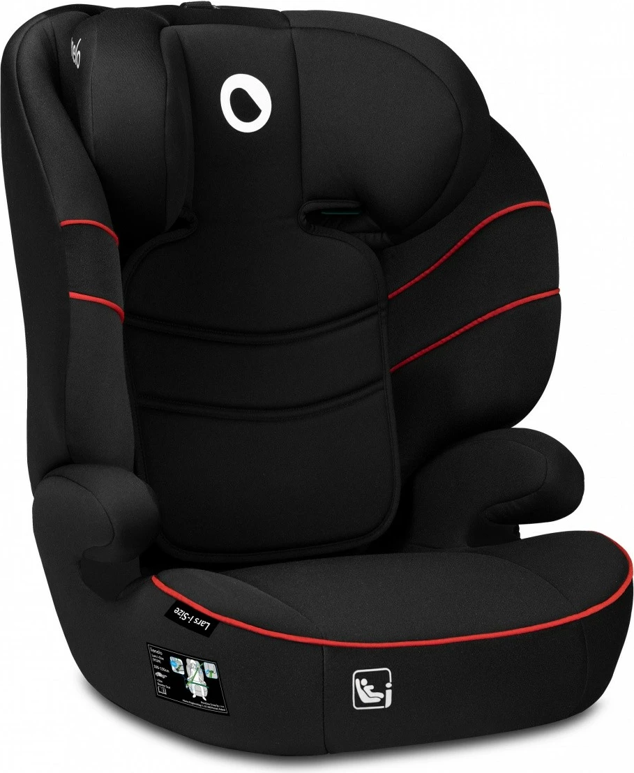 Ulëse për fëmijë për veturë Lionelo Hugo i-Size, 15-36 kg, e zezë e kuqe