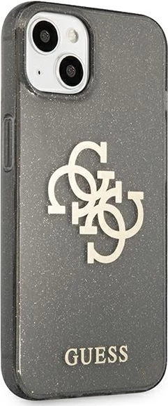Mbështjellës Guess GUHCP13SPCUGL4GBK për iPhone 13 mini 5.4", Glitter 4G Big Logo, i zi