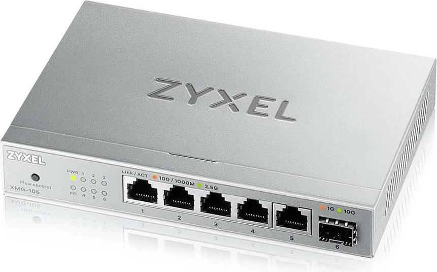 Switch Zyxel XMG-105-ZZ0101F, 5 porta 2.5G, 1 port SFP+, i argjendtë
